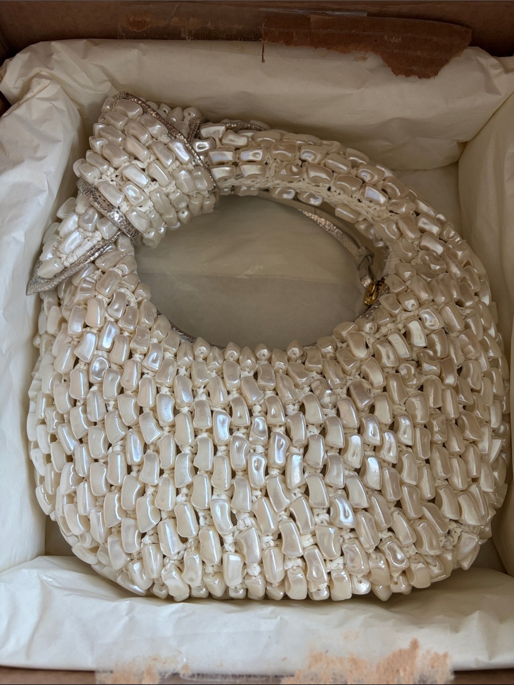 Poolside The Josie Knotted Top Handle Pearl Bag - Picture 6 of 6